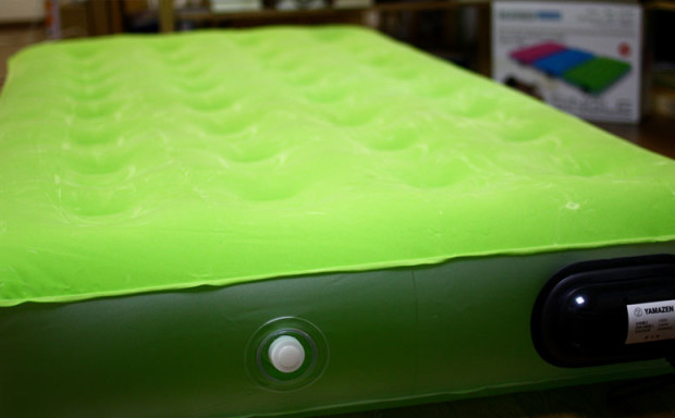 water air mattress with foot paddle attached