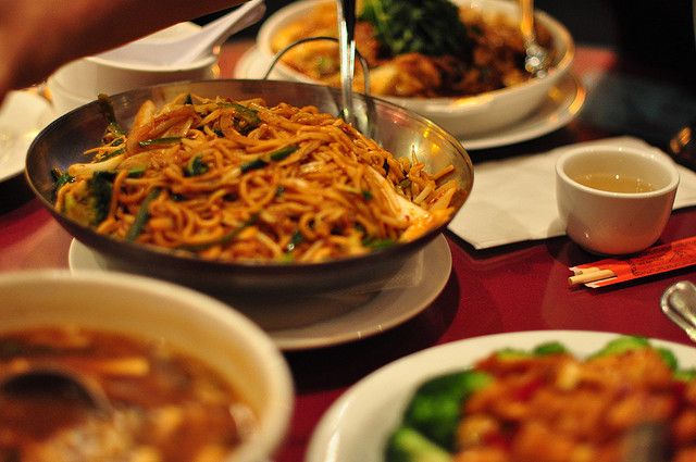 Chinese Food on a table