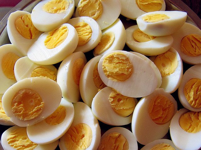 Warming up boiled eggs!