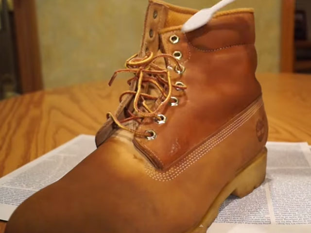 Apply Suede Cleaner Evenly to Boots