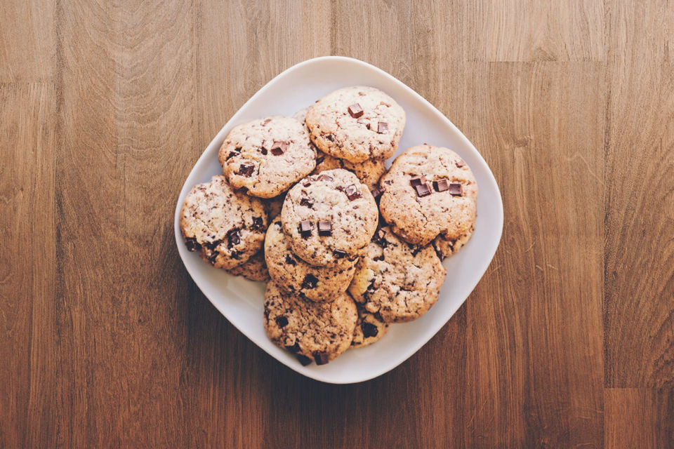 Chocolate Chip Cookies in a Plate