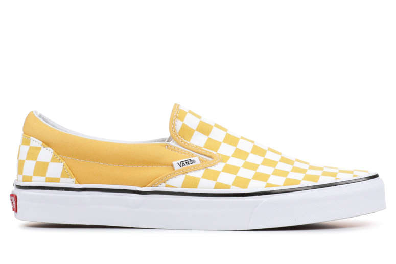 yellow low top checkered vans