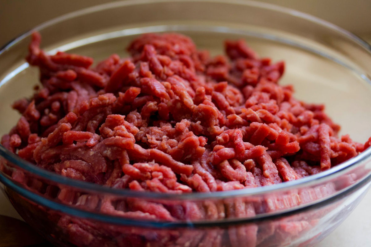 Ground Beef Sitting in a Bowl