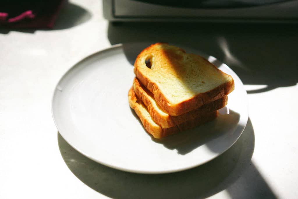 Toast bread on a plate
