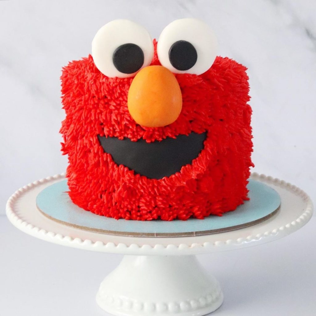 Red Elmo Birthday Cake of His Face