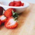 Strawberries on a table