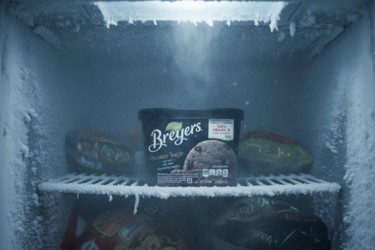 keep-ice-cream-soft-freezer Box of store-bought ice cream frozen solid in a home freezer