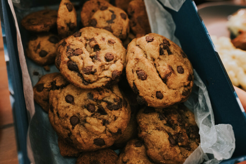 Basket of Chocolate Chip Cookies