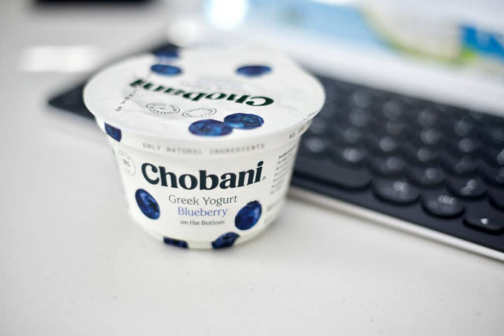 Container of Chobani Yogurt