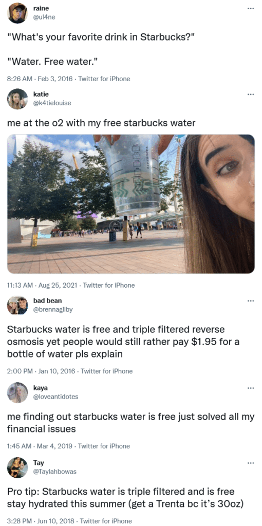 Twitter reacts to free water from Starbucks