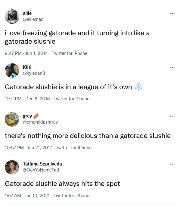 Twitter Reacts to Gatorade Slushies