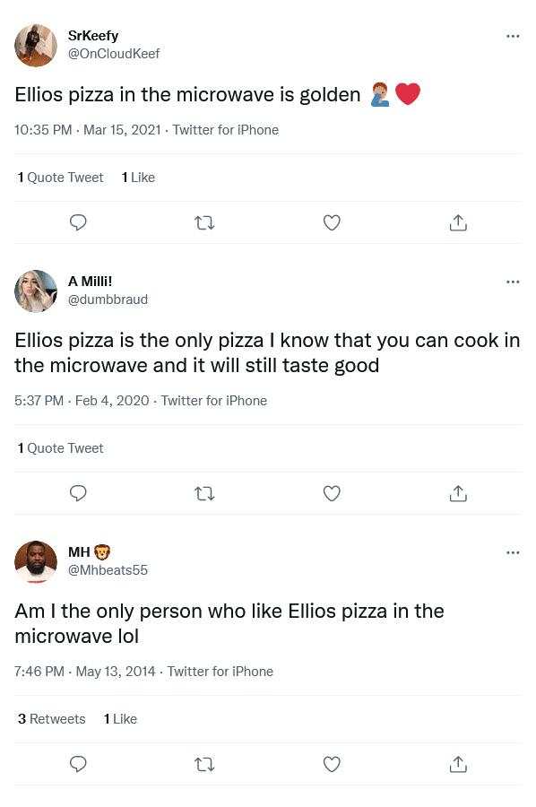 Twitter Reacting to Microwaved Ellio's Pizza