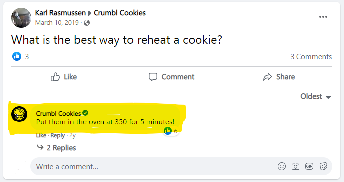 Crumbl Cookie Reheating Temperature