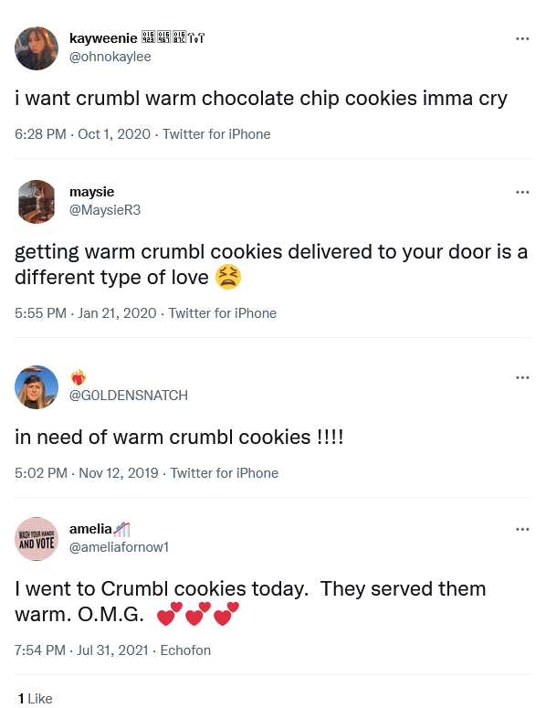 Warm Crumbl Cookie Reactions From Twitter