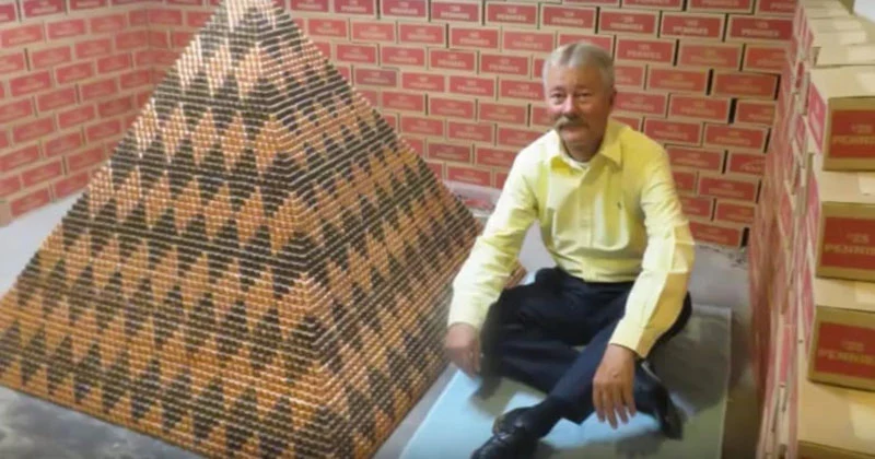 One Million Penny Pyramid - Guinness World Record