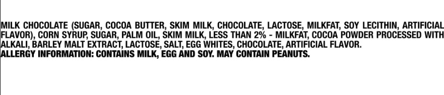 Milky Way Chocolate Bar Ingredients