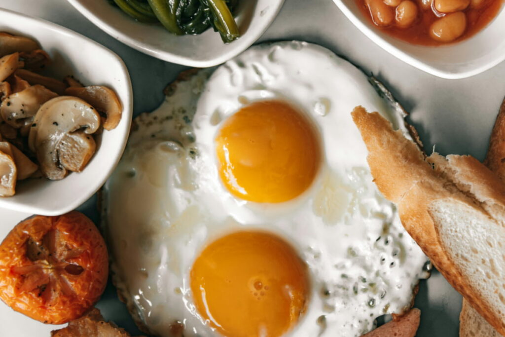 Reheated Eggs on a plate