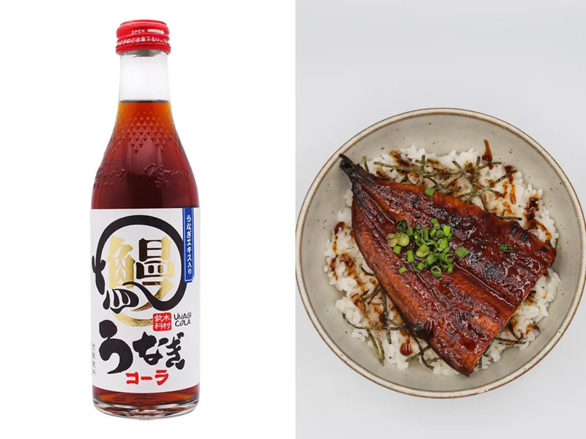 Bottle of Kimura Unagi Cola, a Japanese cola containing eel extract.